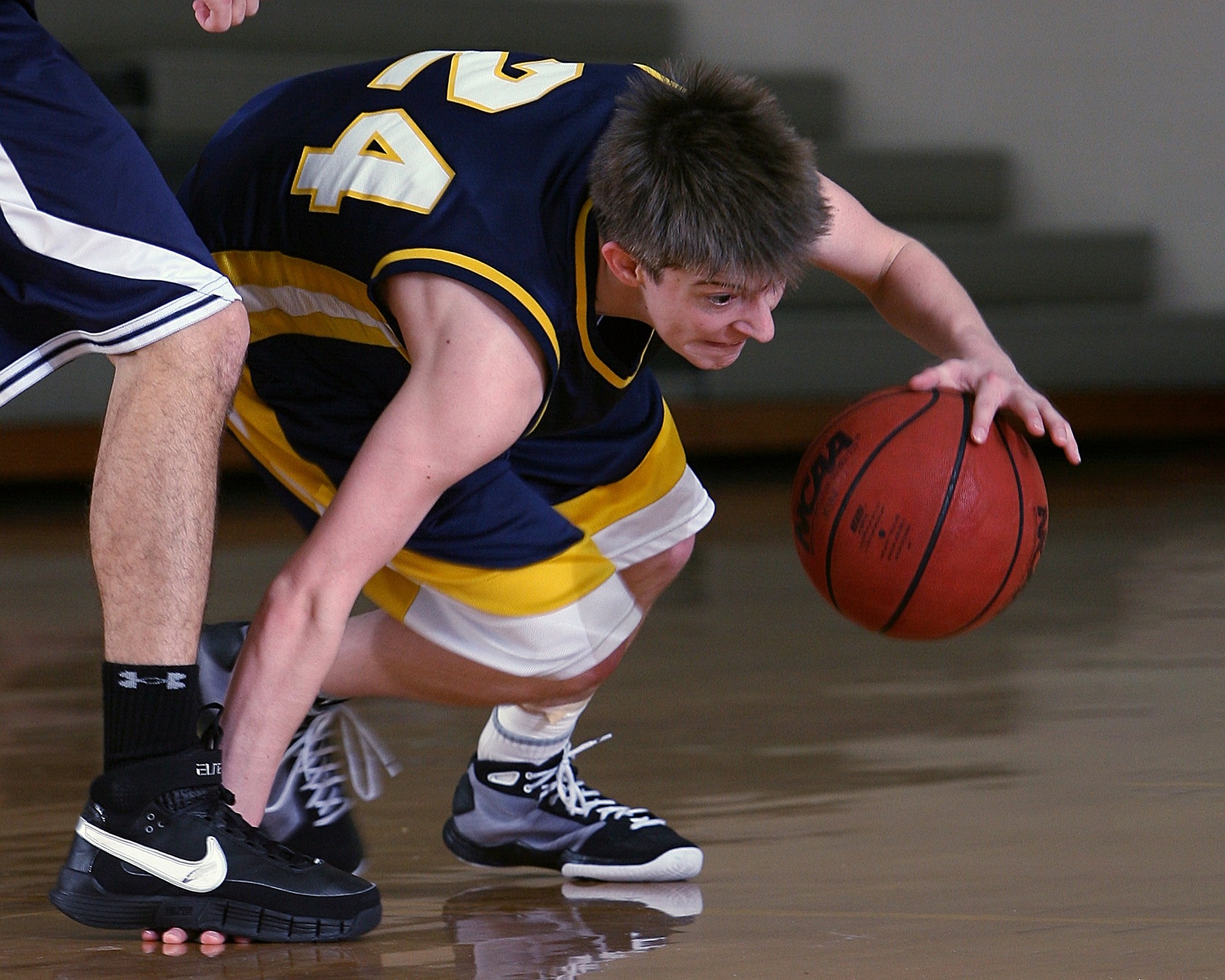 Basketball player slipping